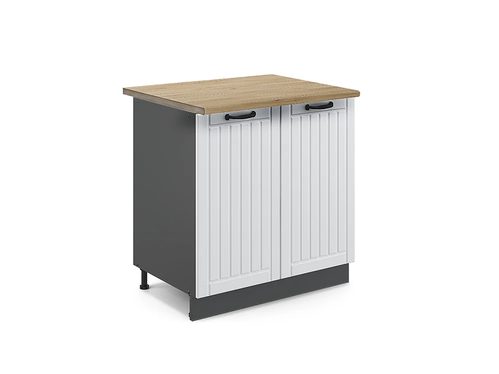 Meuble bas sous-évier blanc campagne 80x60x82 fame-line
