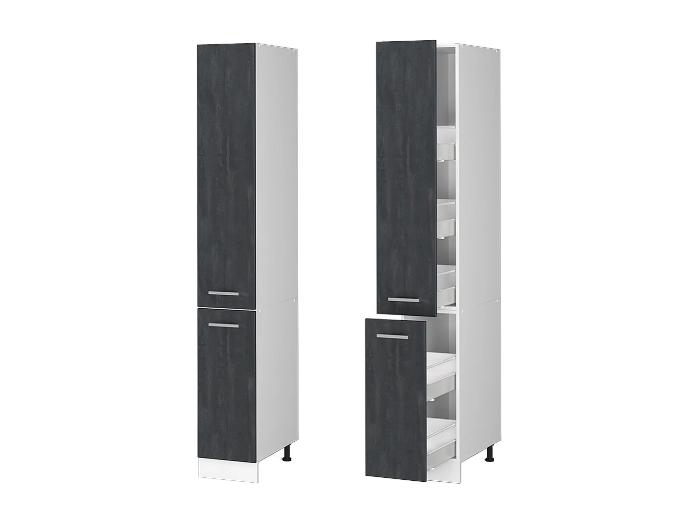 Meuble haute de cuisine béton noir 30x57.2x206.8 r-line