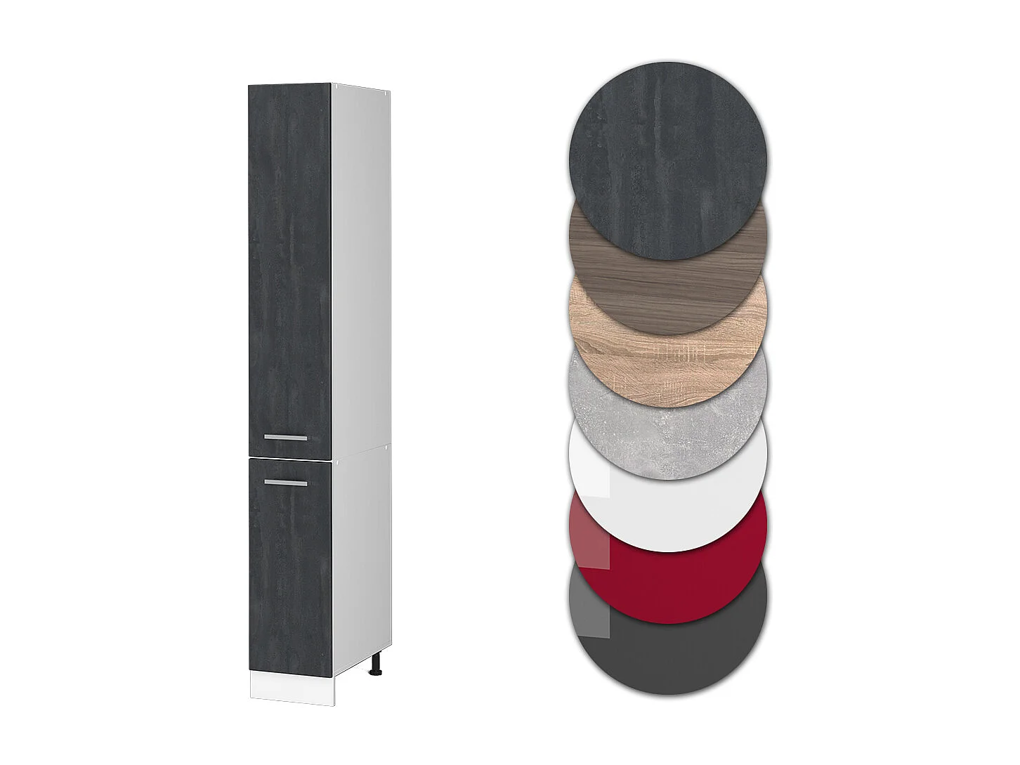 Meuble haute de cuisine béton noir 30x57.2x206.8 r-line