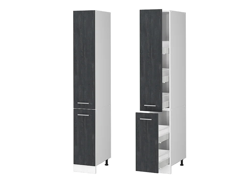Meuble haute de cuisine béton noir 30x57.2x206.8 r-line