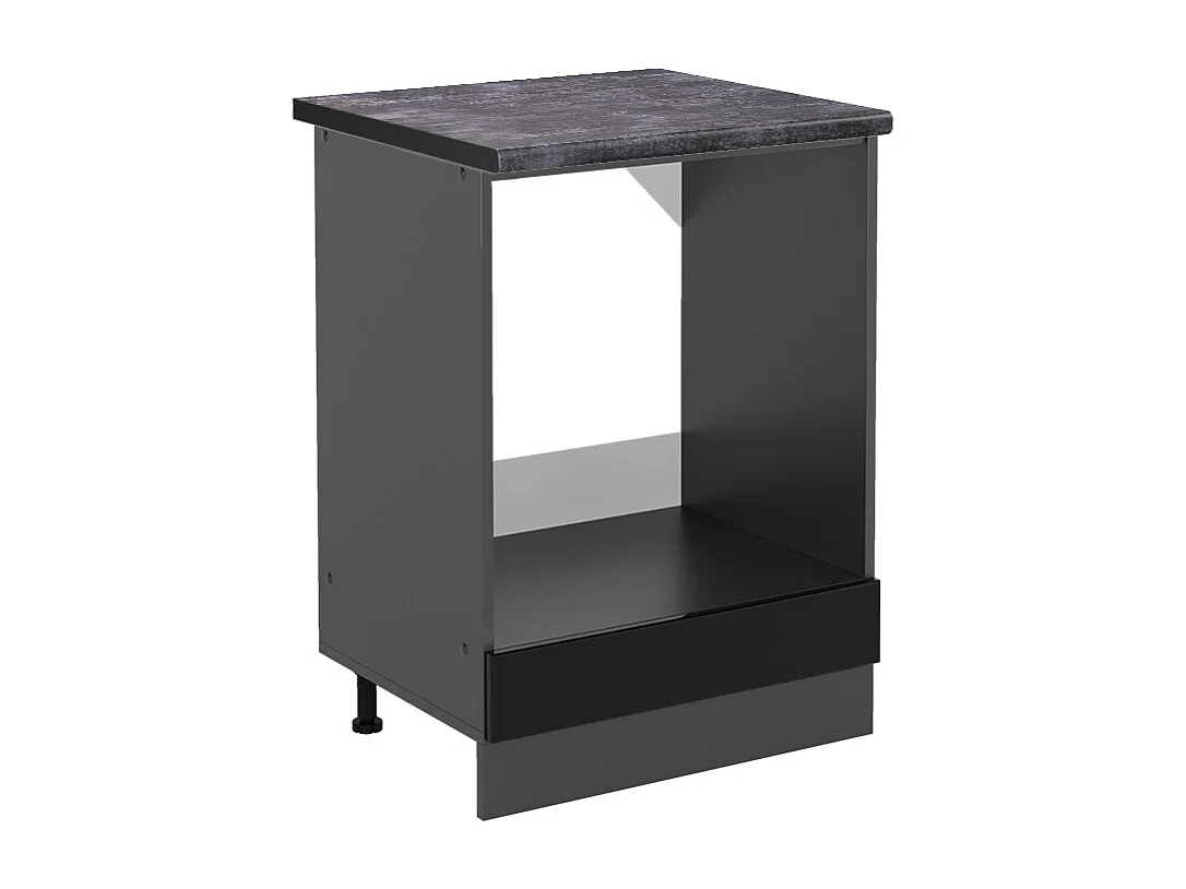 Meuble pour four noir haute brillance 60x60x81.6 r-line