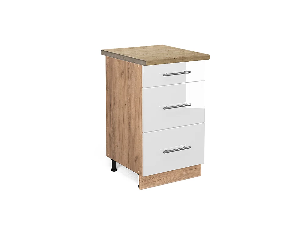 Meuble cuisine blanc haute brillance 50x60x82 fame-line