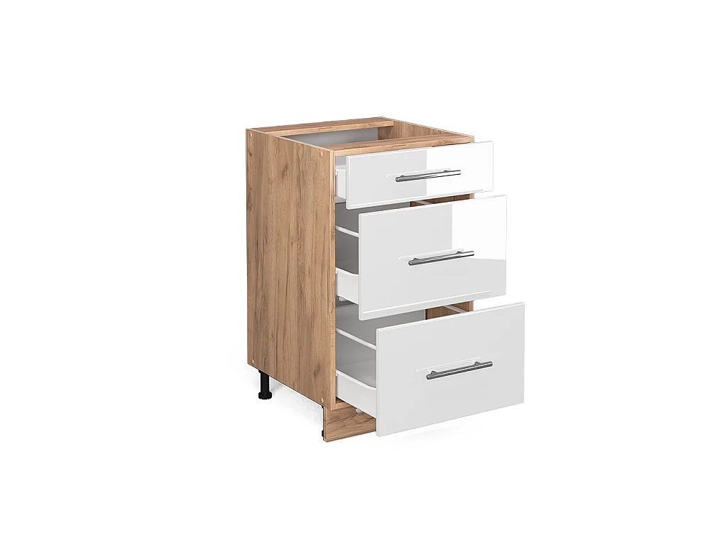 Meuble cuisine blanc haute brillance 50x60x82 fame-line