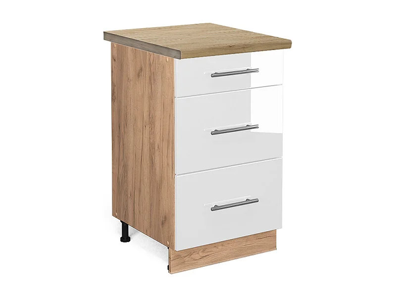 Meuble cuisine blanc haute brillance 50x60x82 fame-line