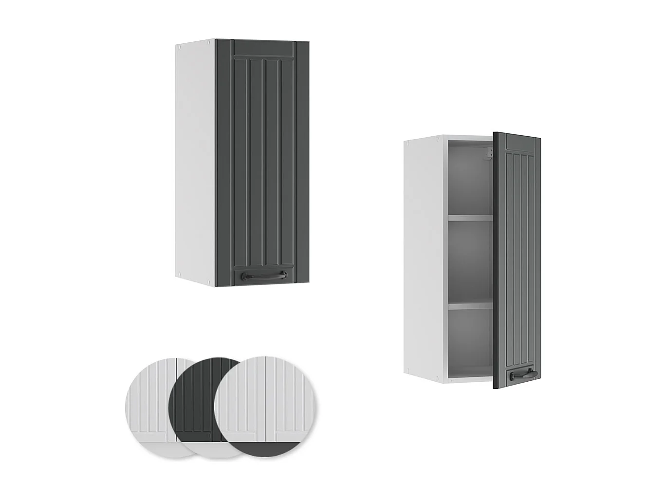 Elément haut de cuisine anthracite campagne 30x34.1x72 fame-line