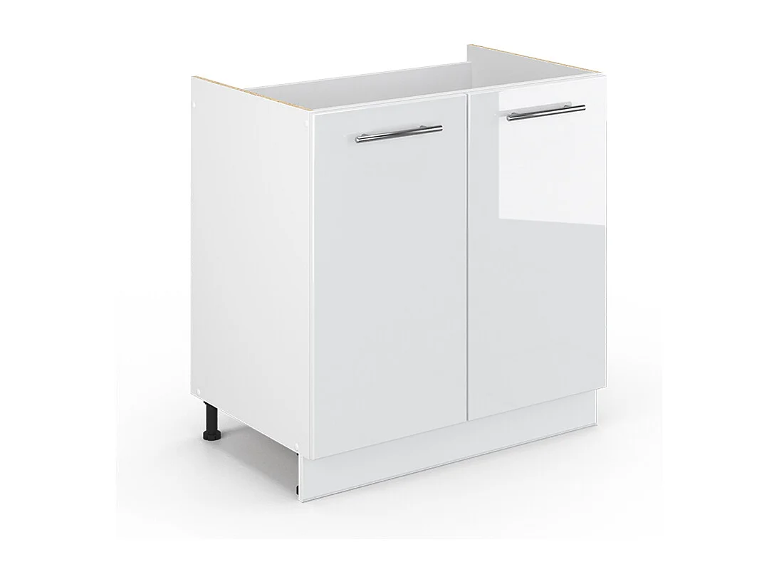 Armario bajo para fregadero blanco alto brillo 80x51.6x82 fame-line