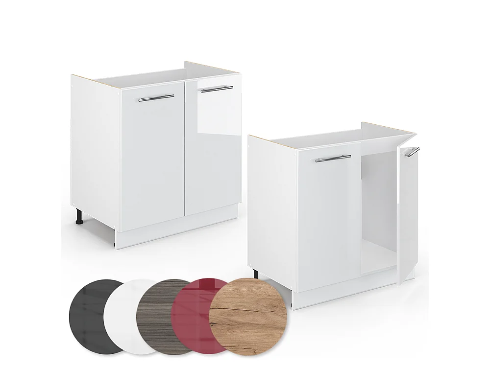 Spülenunterschrank weiß hochglanz 80x51.6x82 fame-line