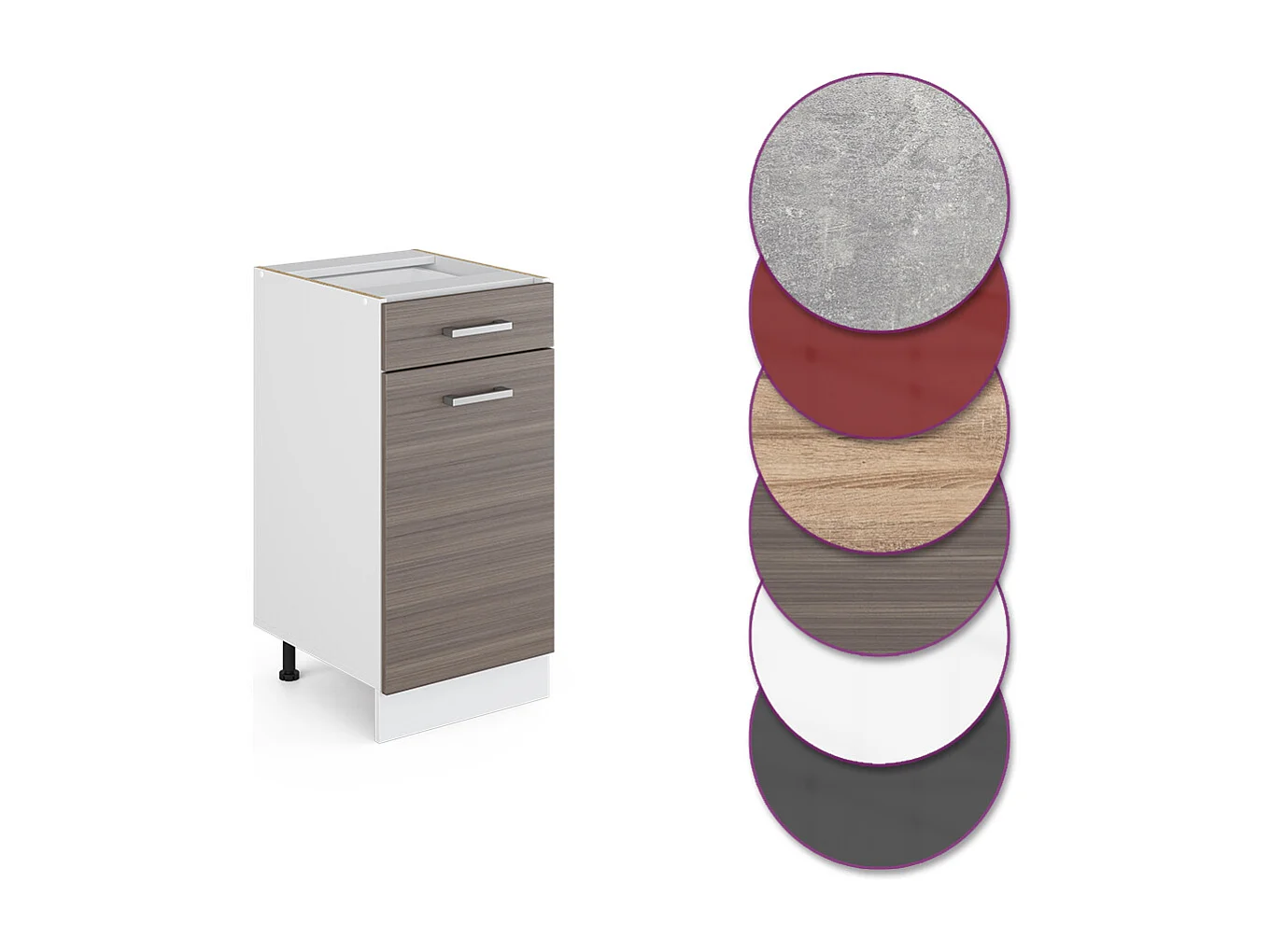 Mobiletto base per cucina grigio nobile 40x60x81.6 r-line