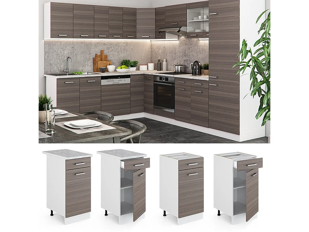 Mobiletto base per cucina grigio nobile 40x60x81.6 r-line