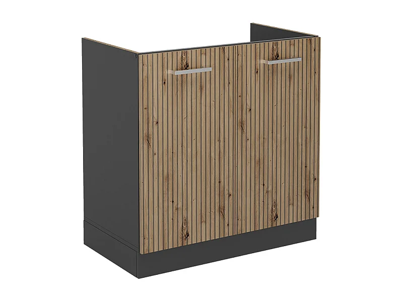 Armario bajo para fregadero roble artesanal 80x46x81.6 r-line