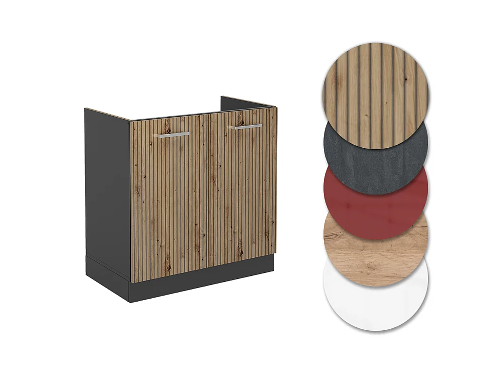 Wastafelkast artisanaal eiken 80x46x81.6 r-line