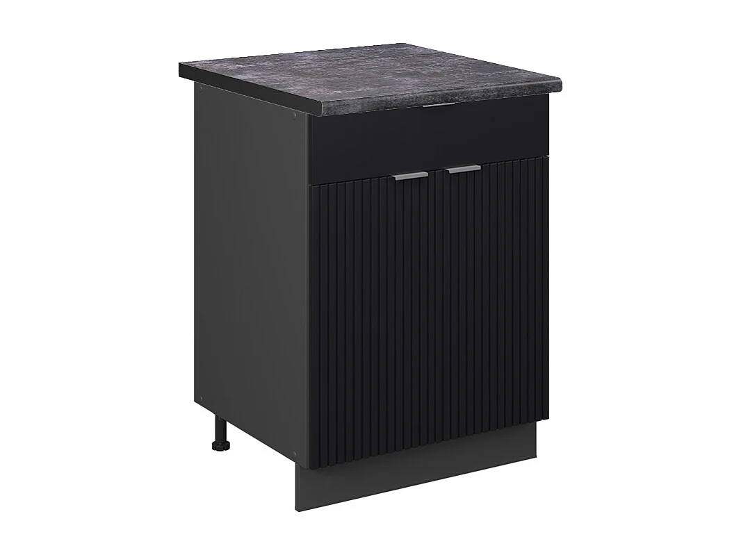 Mueble bajo de cocina rayas negras 60x60x82 fame-line