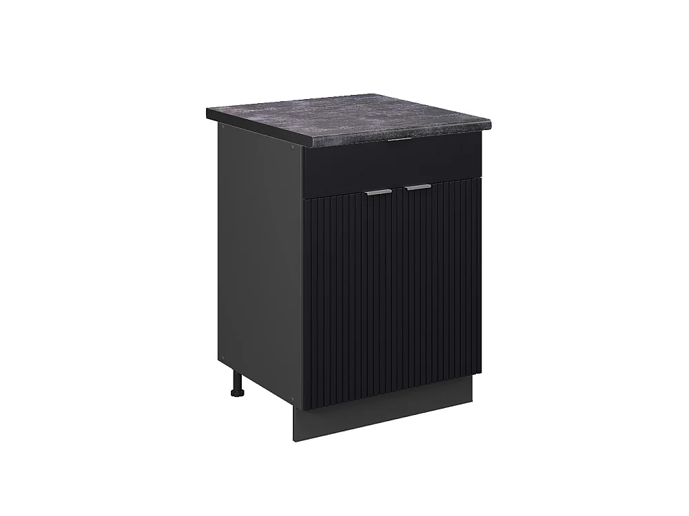 Küchenunterschrank schwarz gestreift 60x60x82 fame-line