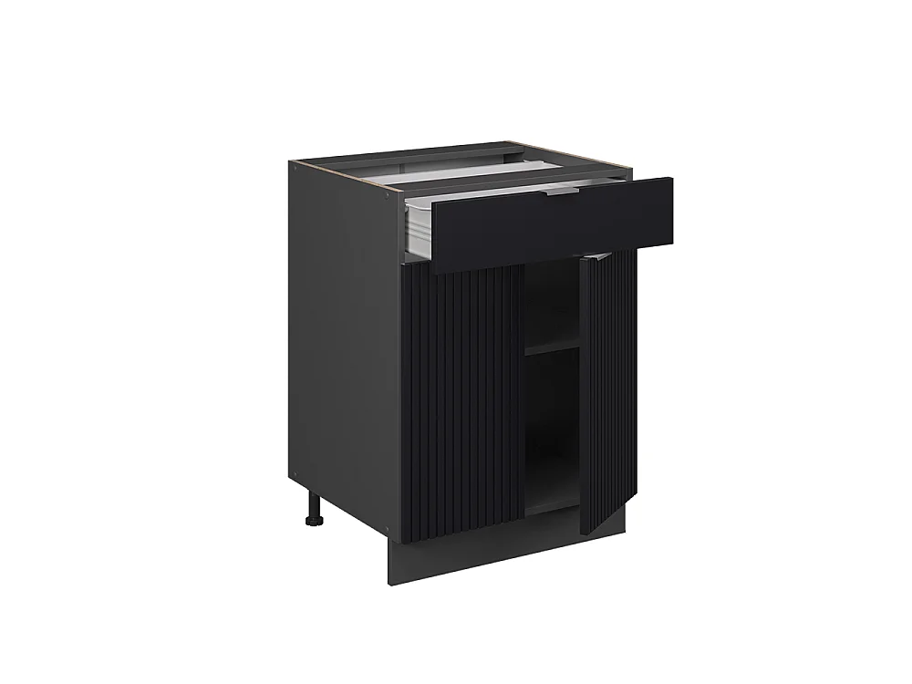 Küchenunterschrank schwarz gestreift 60x60x82 fame-line