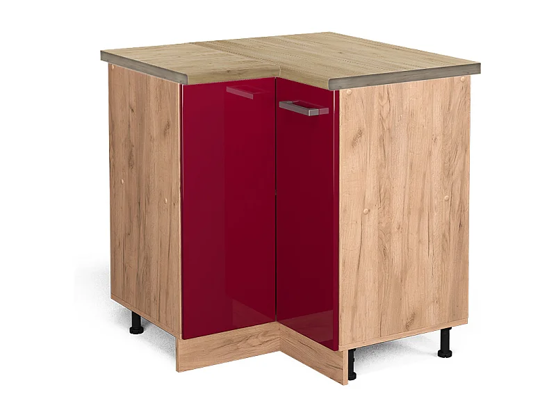 Mobile ad angolo cucina rosso lucido 75.6x60x81.6 r-line