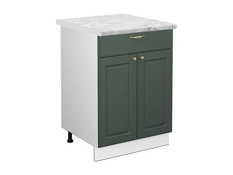 Mueble bajo de cocina verde dorado casa de campo 60x60x82 fame-line