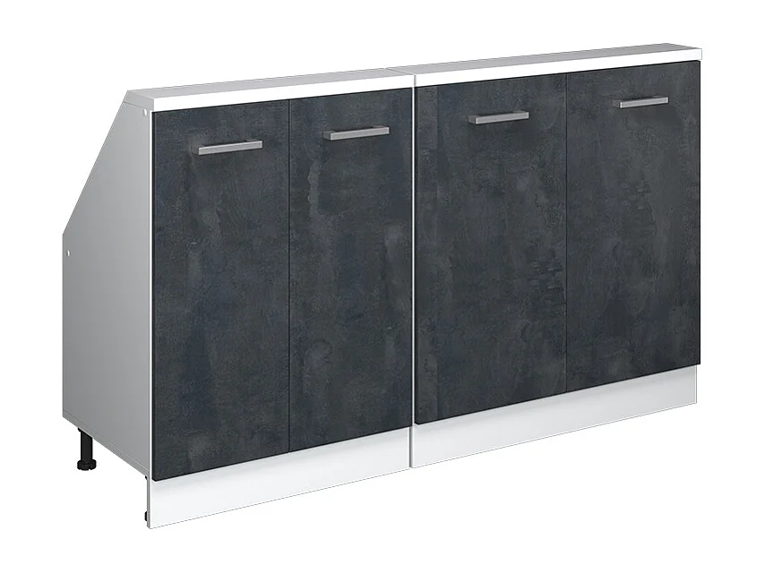 Armario de cocina para techo inclinado hormigón negro 140x46x81.6 r-line