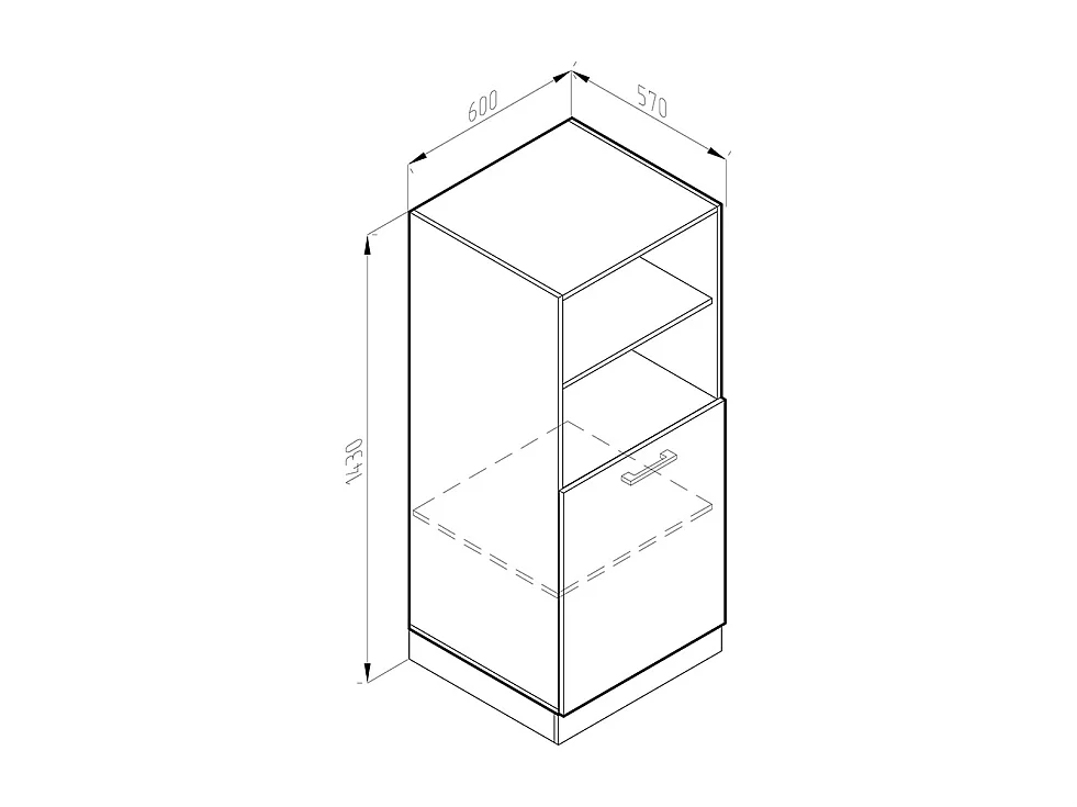 Armario para horno empotrado hormigón 60x57x143 r-line