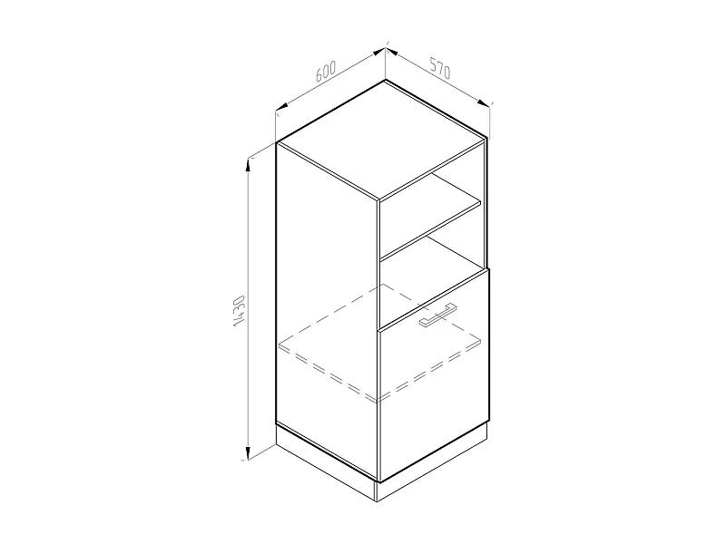 Armário de conversão de fogão betão 60x57x143 r-line
