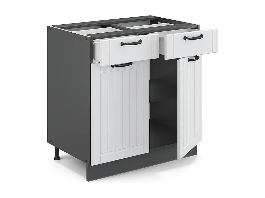 Mueble bajo de cocina blanco casa de campo 80x60x82 fame-line