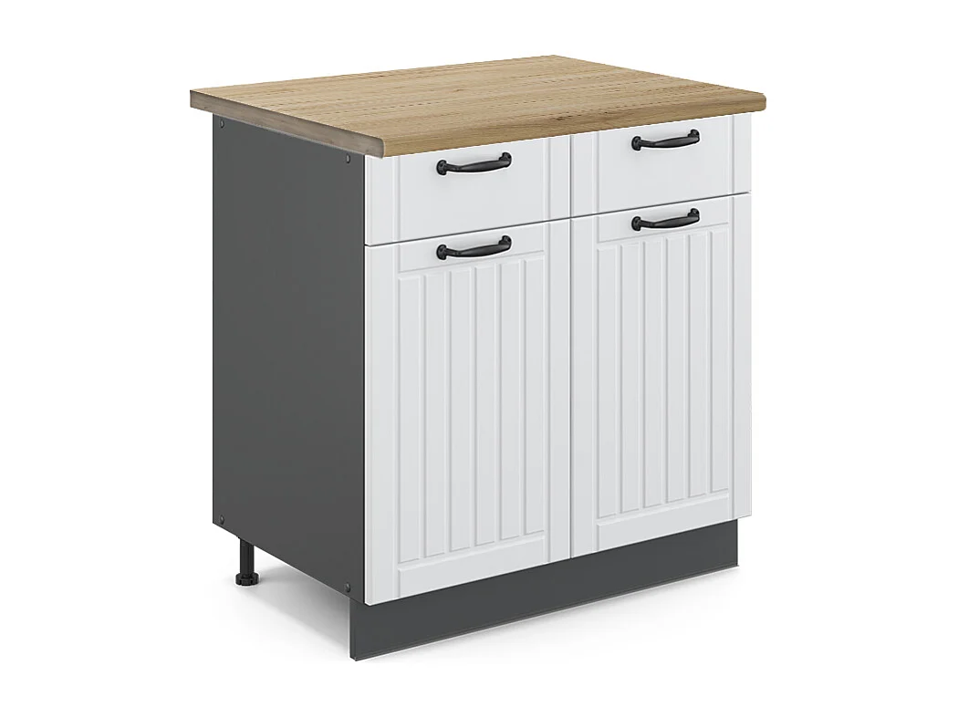 Meuble cuisine blanc campagne 80x60x82 fame-line