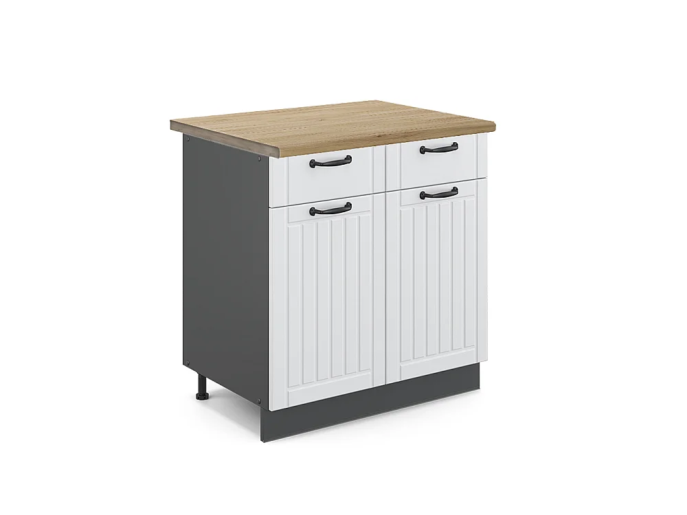 Meuble cuisine blanc campagne 80x60x82 fame-line