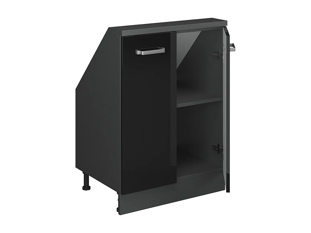 Meuble sous pente noir haute brillance 60x46x81.6 r-line