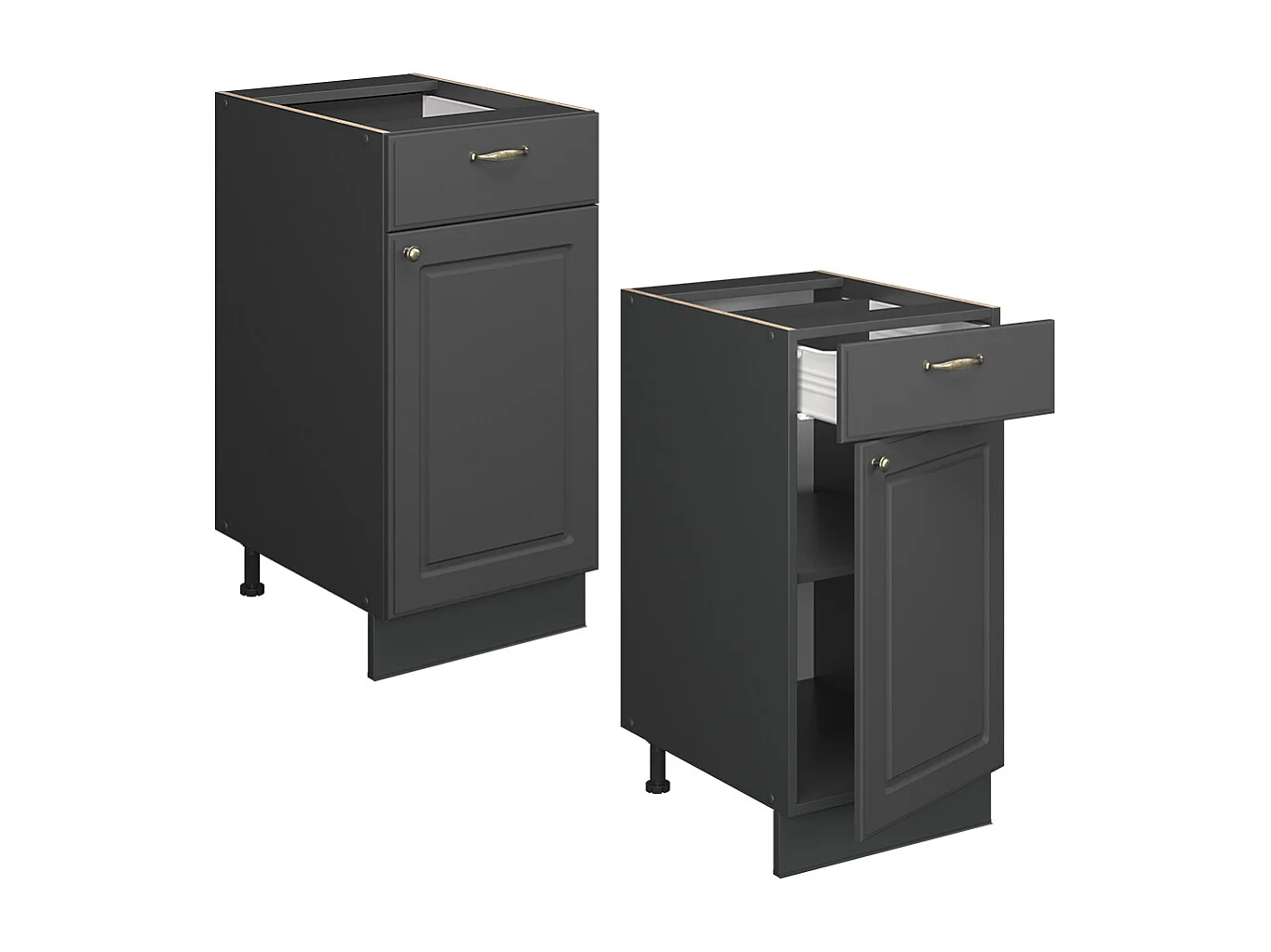 Meuble cuisine anthrazit-gold landhaus 40x60x82 fame-line