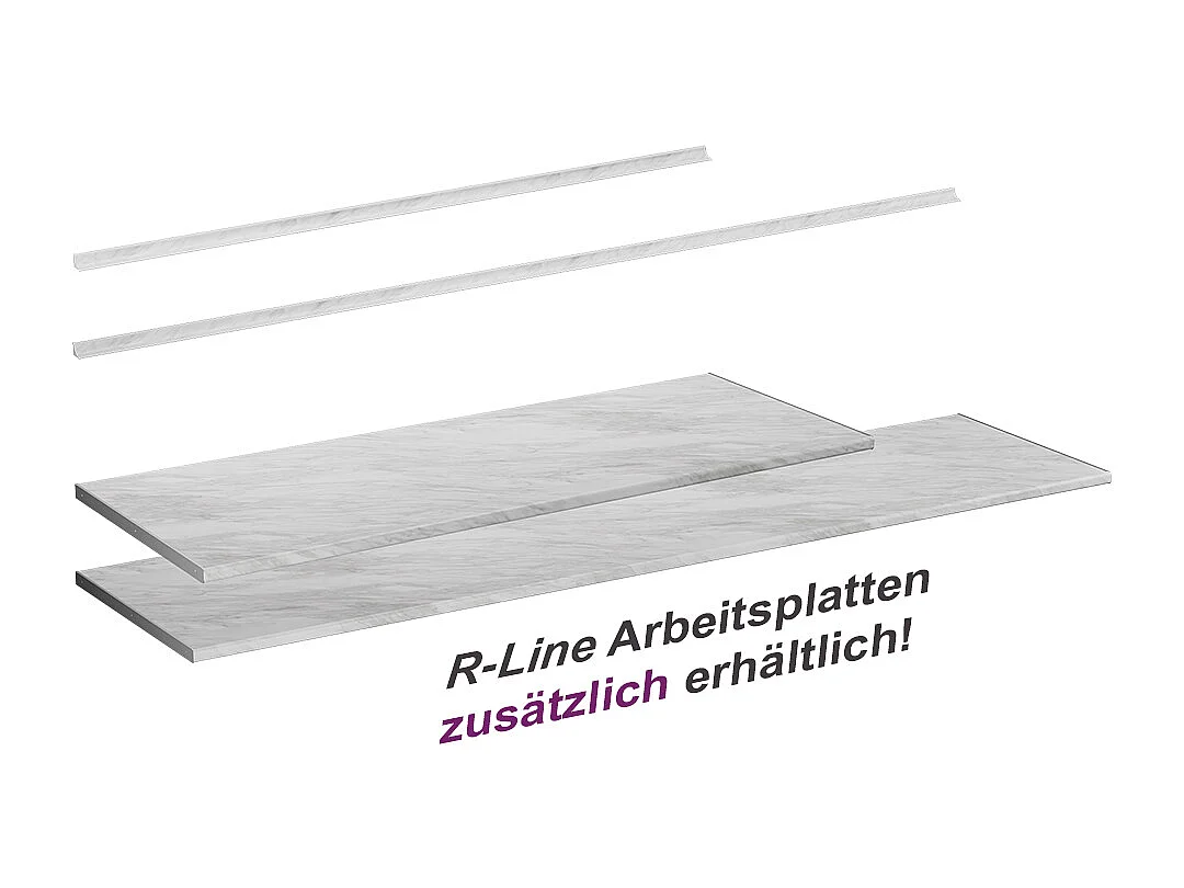 Keukenwerkblad wit/marmer 160x60x2.8 r-line