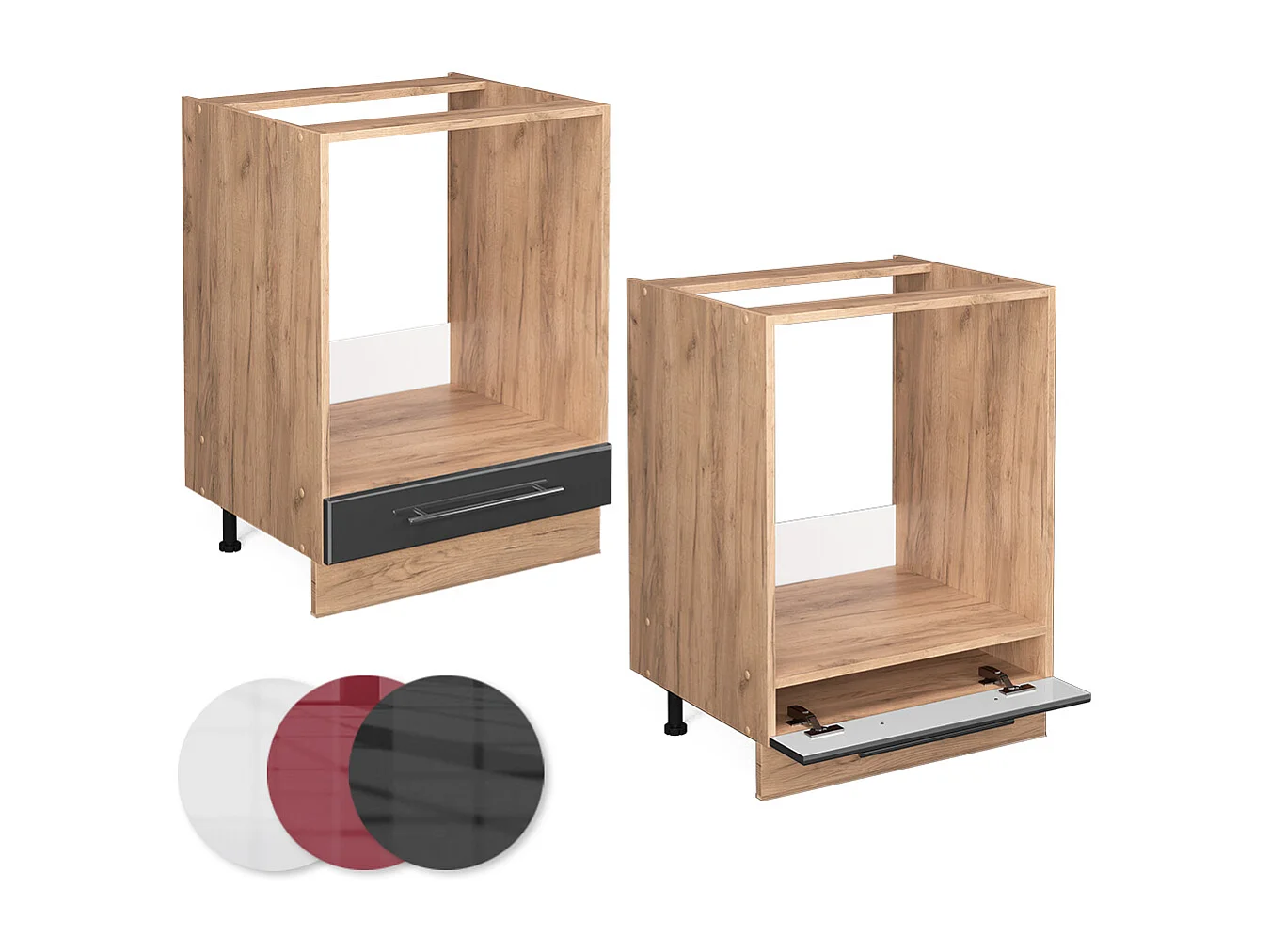 Meuble pour four anthracite haute brillance 60x51.6x82 fame-line