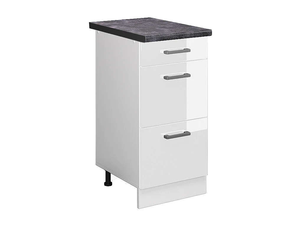 Meuble cuisine blanc haute brillance 40x60x81.6 r-line