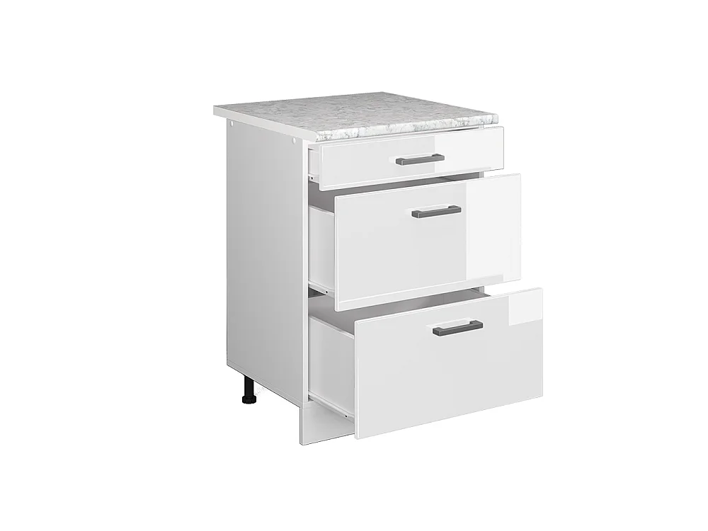 Meuble cuisine blanc haute brillance 60x60x81.6 r-line