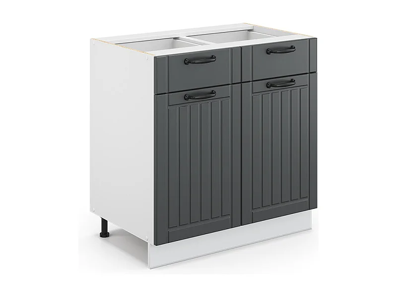 Mueble bajo de cocina antracita casa de campo 80x51.6x82 fame-line