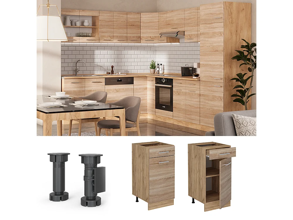 Mobiletto base per cucina sonoma 40x60x81.6 r-line