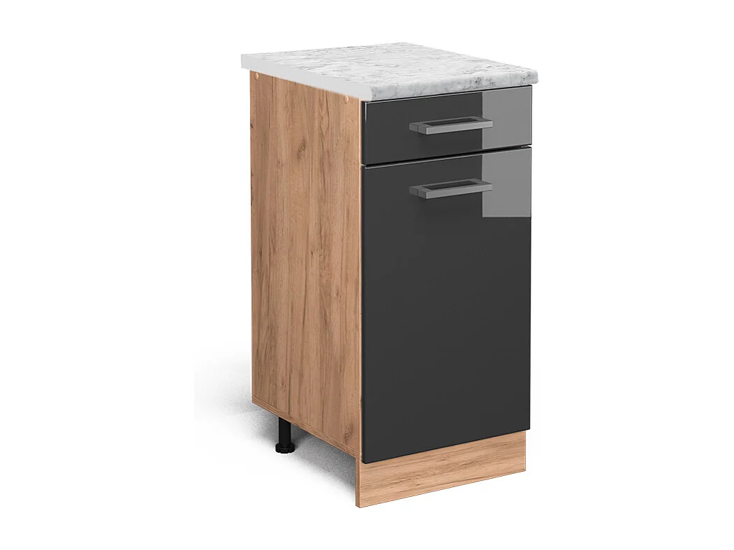 Meuble cuisine anthracite haute brillance 40x60x81.6 r-line