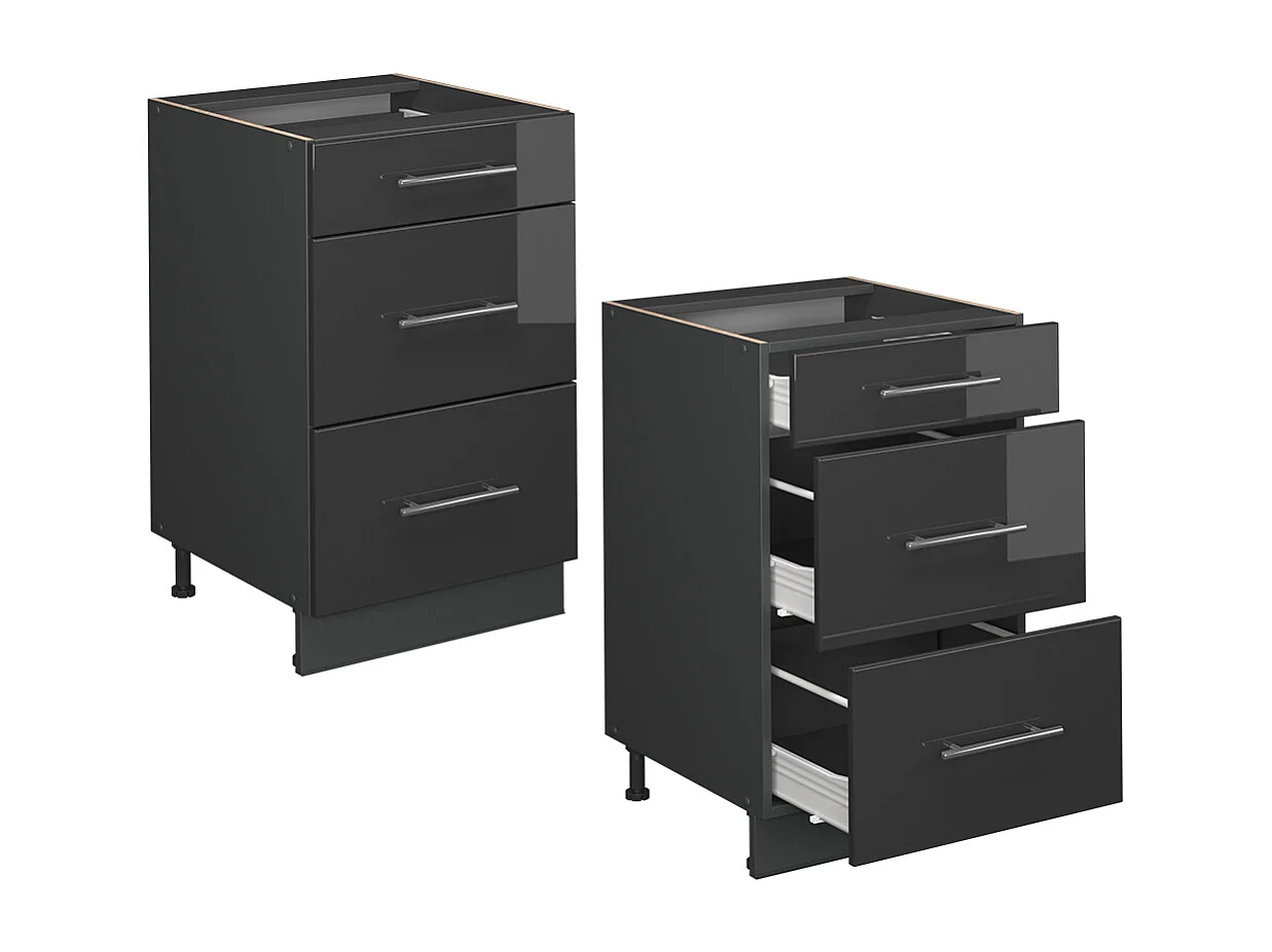 Mueble bajo de cocina antracita alto brillo 50x51.6x82 fame-line