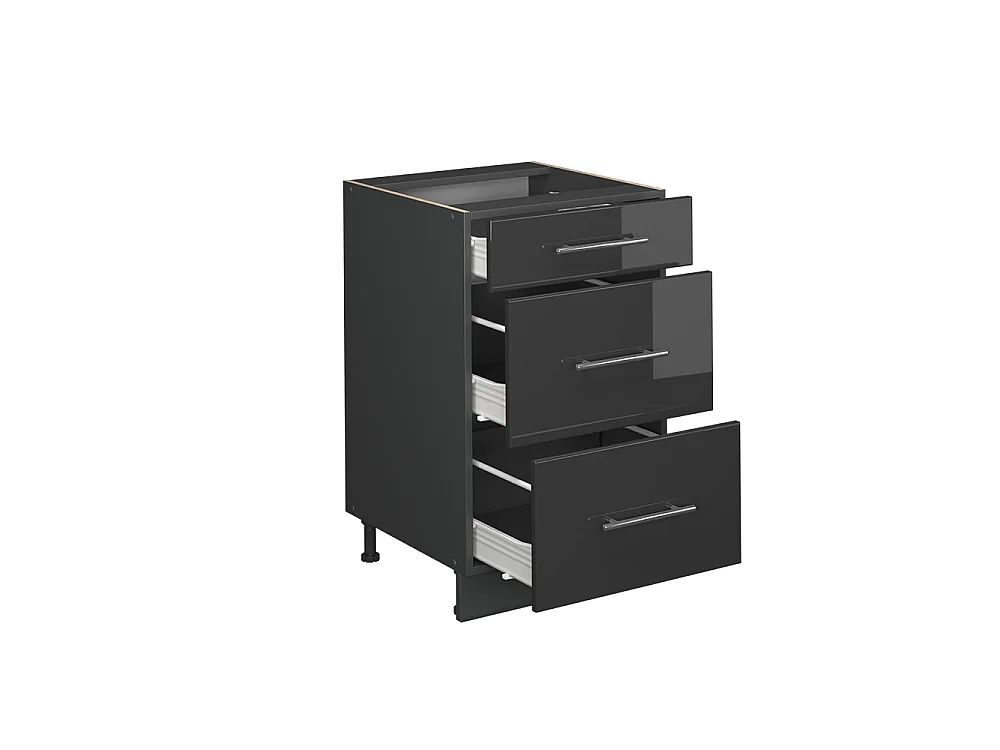 Meuble cuisine anthracite haute brillance 50x51.6x82 fame-line