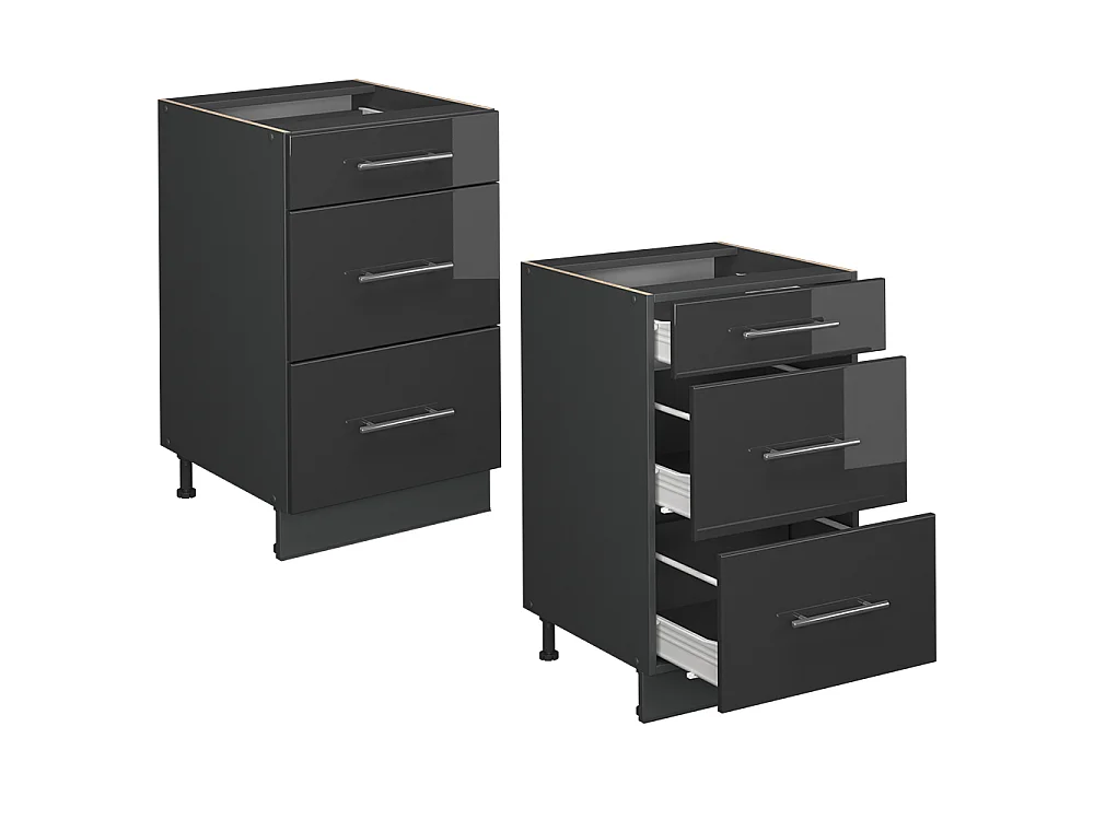 Meuble cuisine anthracite haute brillance 50x51.6x82 fame-line