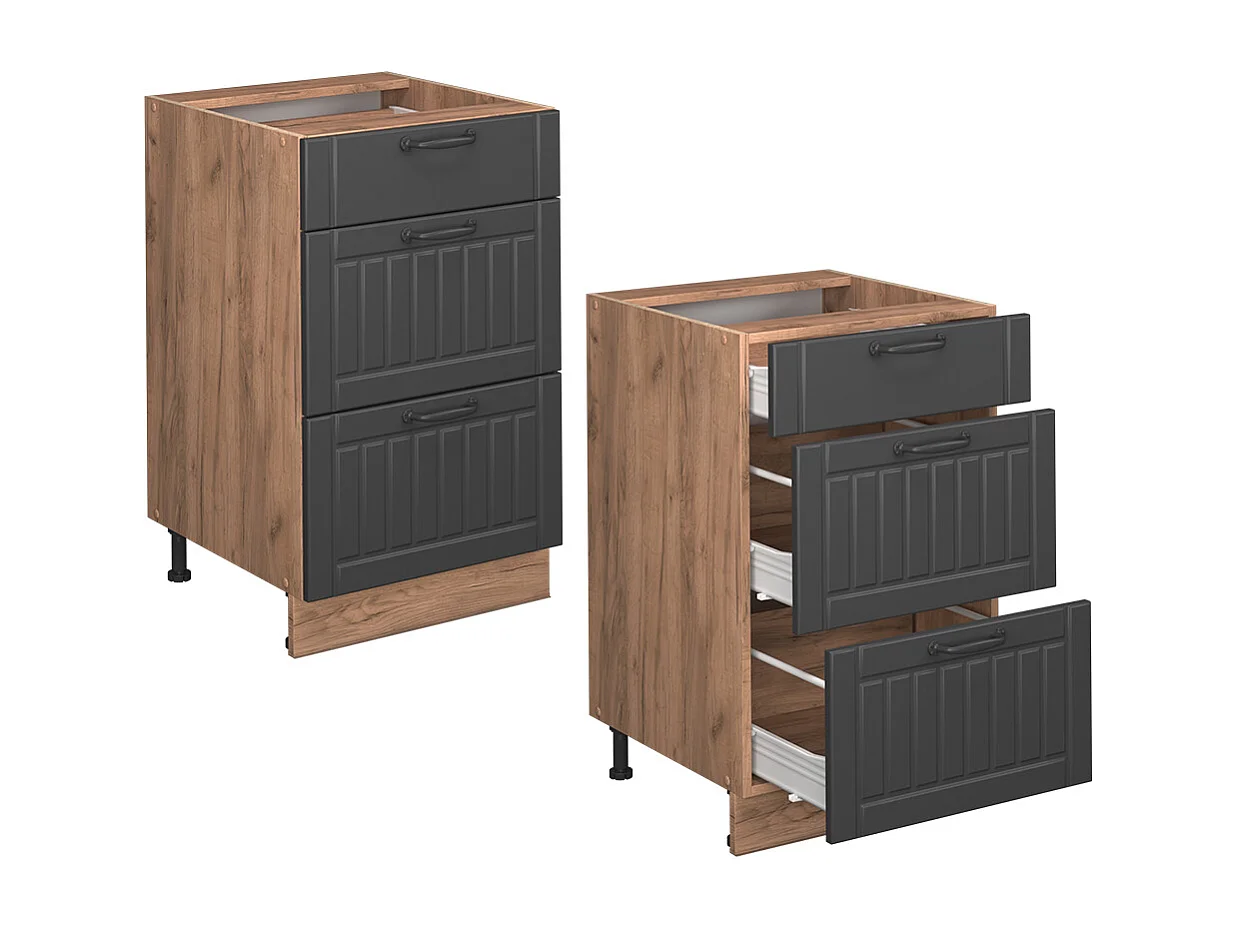 Meuble cuisine gris foncé 50x60x82 fame-line