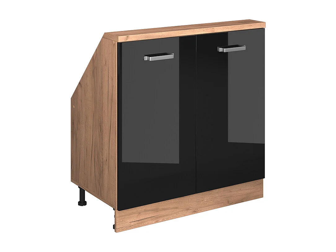 Meuble sous pente noir haute brillance 80x46x81.6 r-line