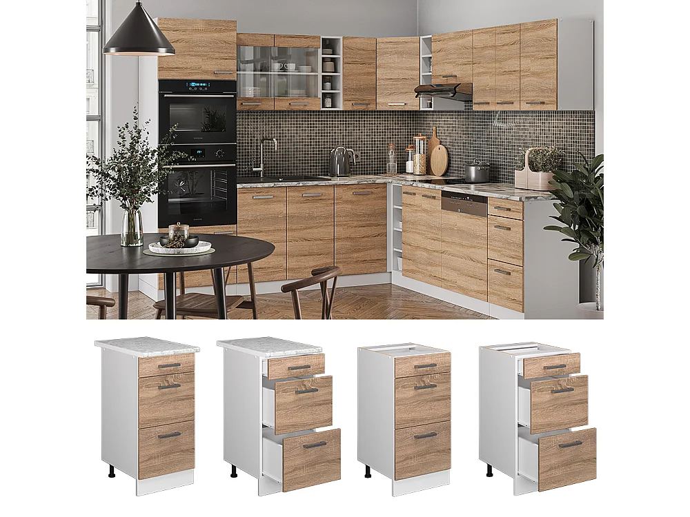 Mobiletto base per cucina sonoma 40x60x81.6 r-line