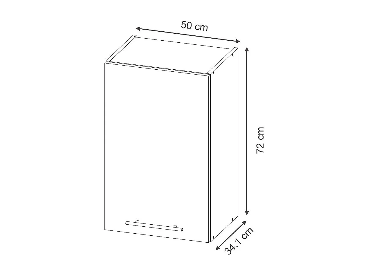 Armario colgante antracita alto brillo 50x34.1x72 fame-line