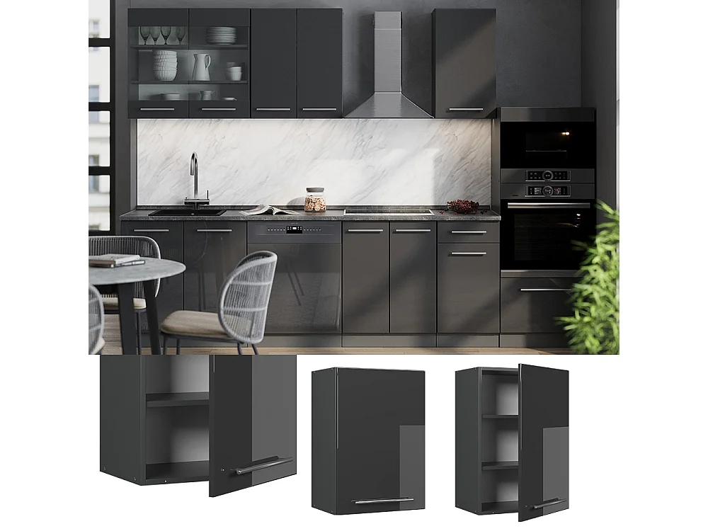 Pensile da cucina antracite lucido 50x34.1x72 fame-line