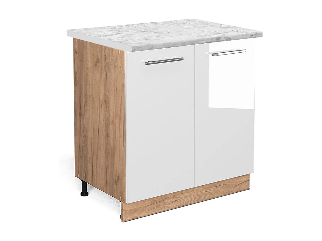 Mobiletto base cucina bianco lucido 80x60x82 fame-line