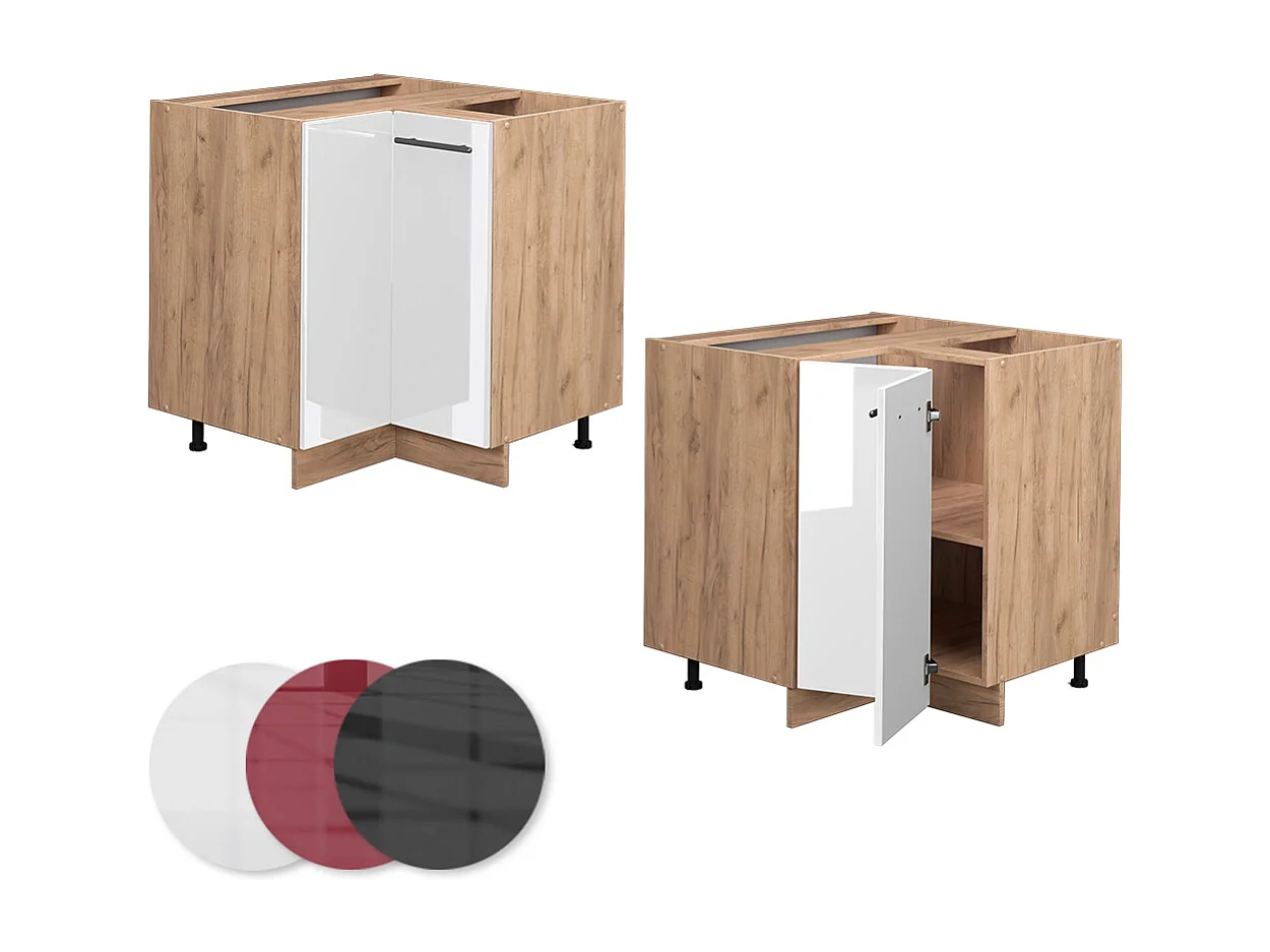 Armario de esquina blanco alto brillo 80.5x60x82 fame-line