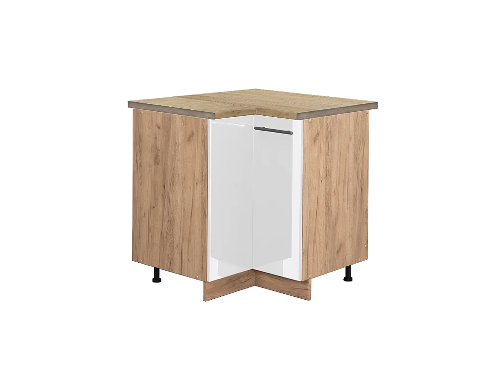 Hörnunderskåp vit högblank 80.5x60x82 fame-line