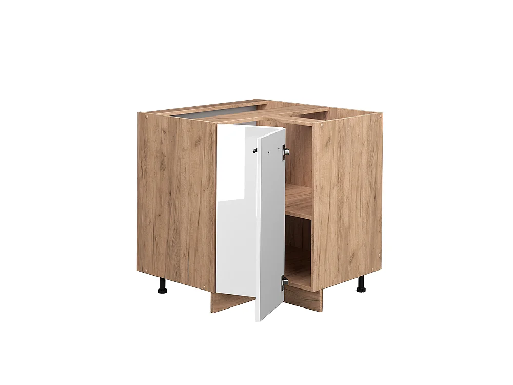 Hörnunderskåp vit högblank 80.5x60x82 fame-line