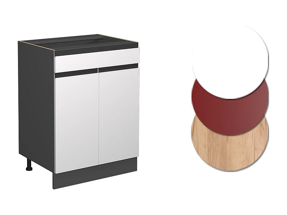 Mueble bajo de cocina blanco 60x46x81.6 r-line