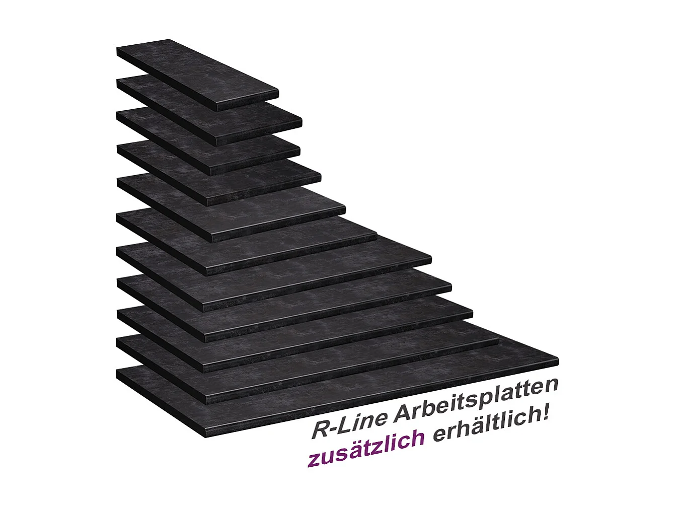 Plan de travail cuisine anthracite 120x60x2.8 r-line