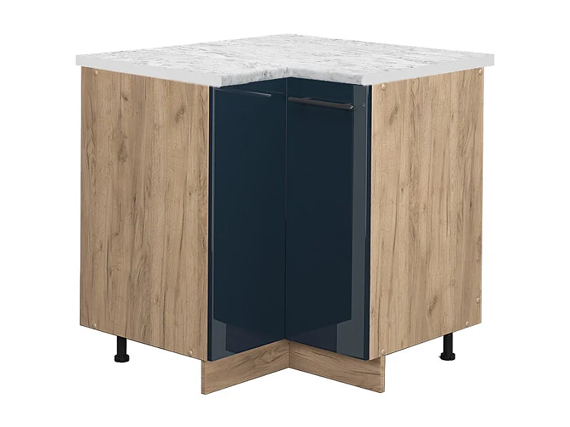 Armario de esquina azul oscuro alto brillo 80.5x60x82 fame-line